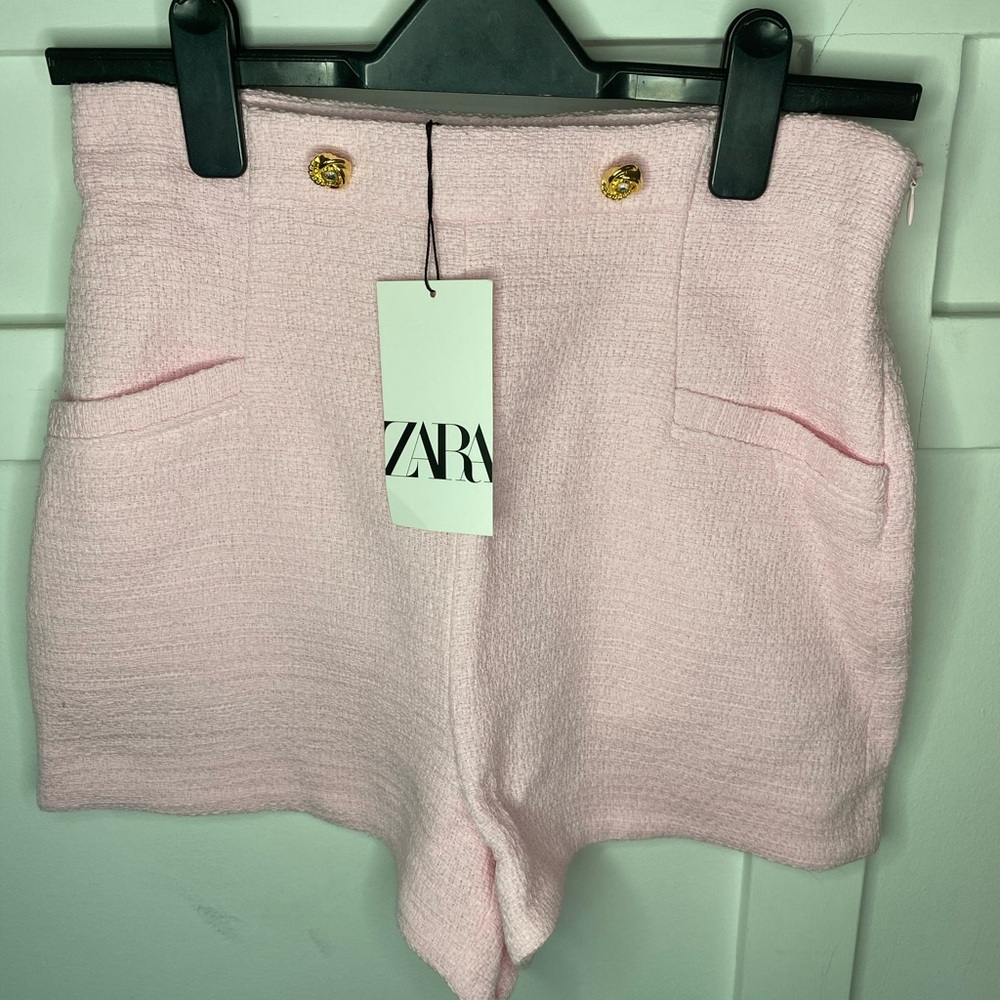 Pink tweed shorts
